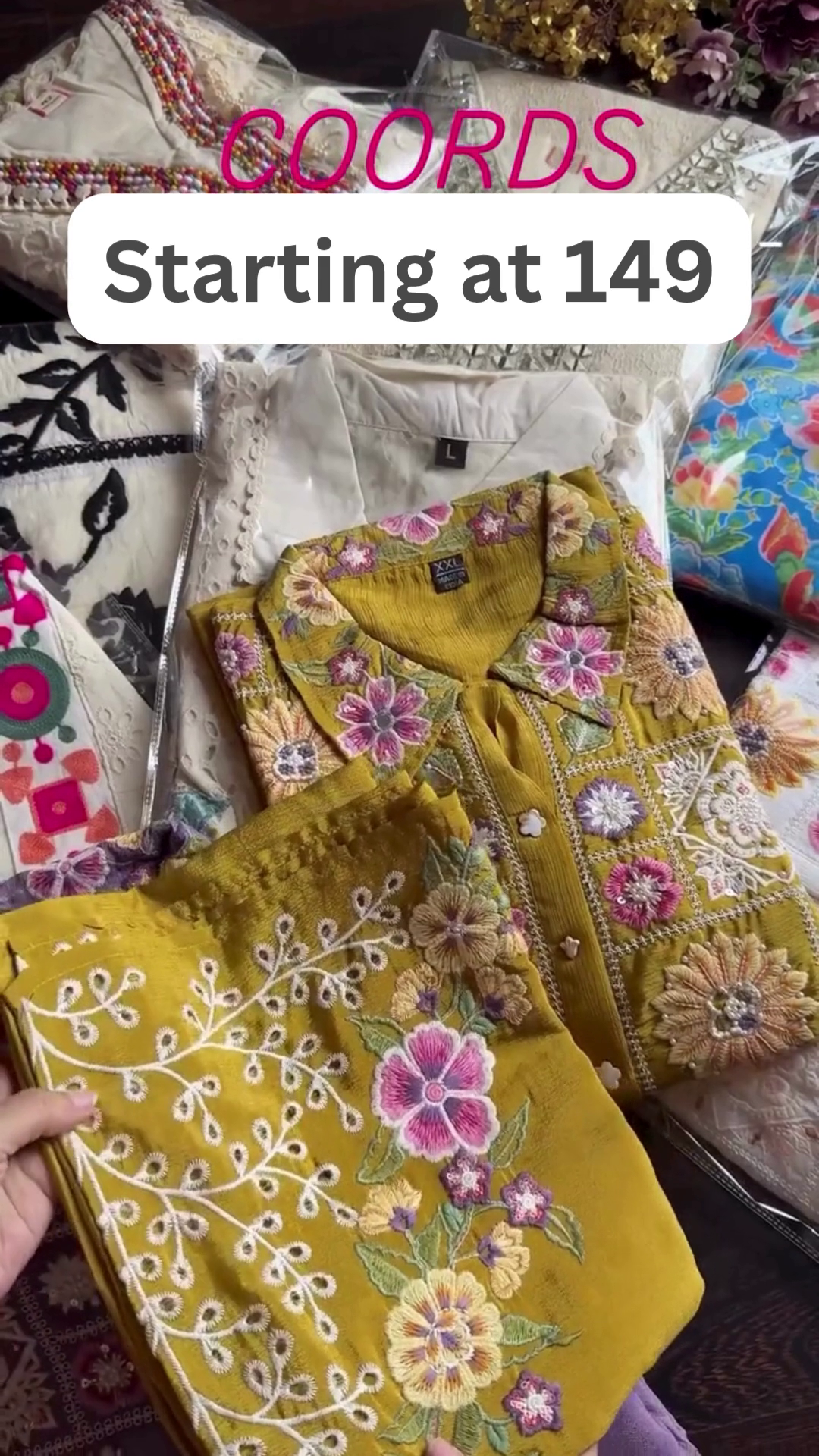 Designer Embroidered Co-ord Sets – Starting at 149 | Trendy Floral Collection - Image 4