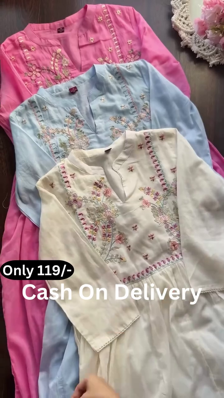 Elegant Pastel Embroidered Kurta Collection – Soft Hues, Timeless Charm - Image 3