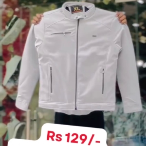 Premium White Men’s Jacket at Just ₹129 – Cash on Delivery Available