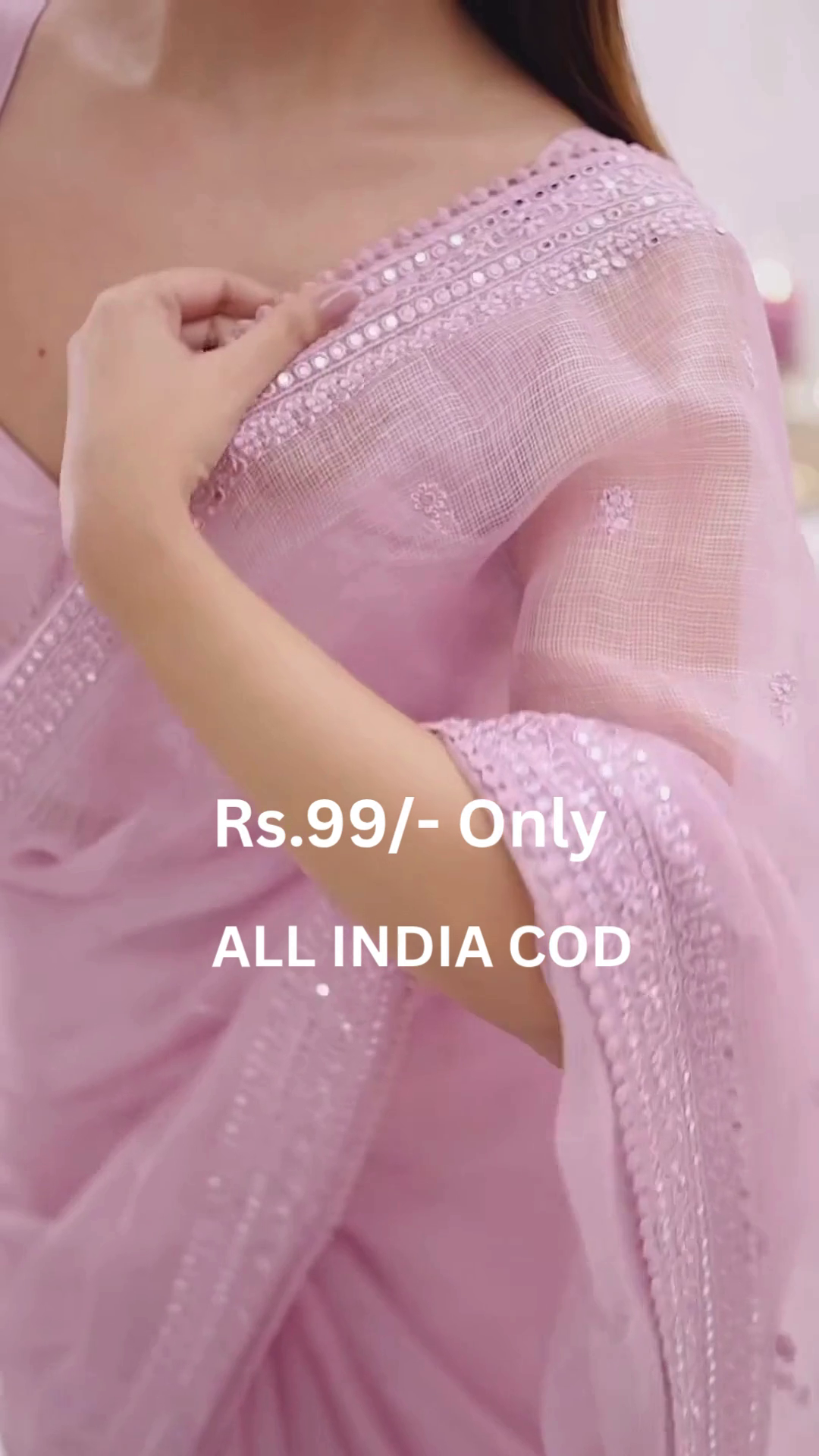 Blush Pink Saree with Delicate Embellished Border