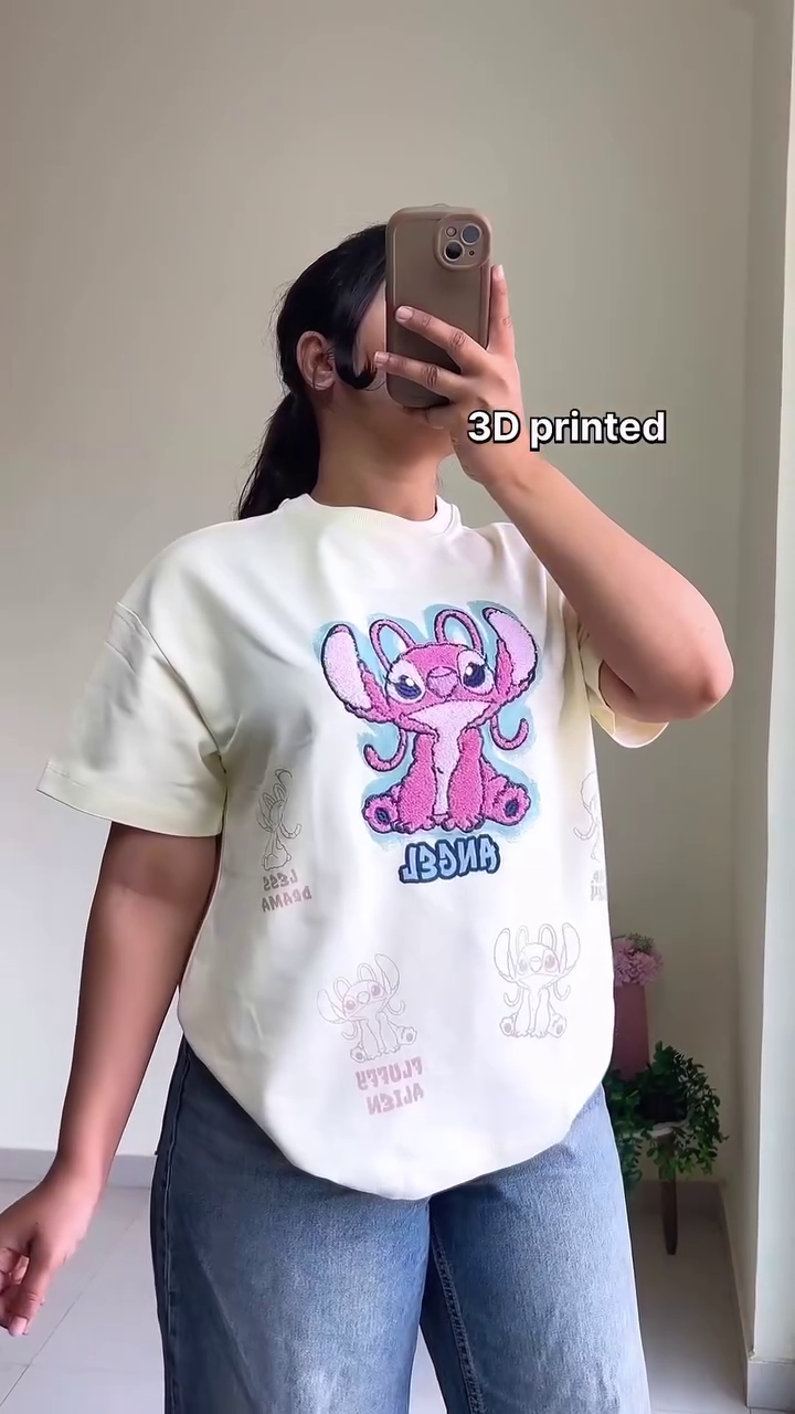 Oversized Graphic T-Shirt with Artistic Headphone Illustration - Image 6