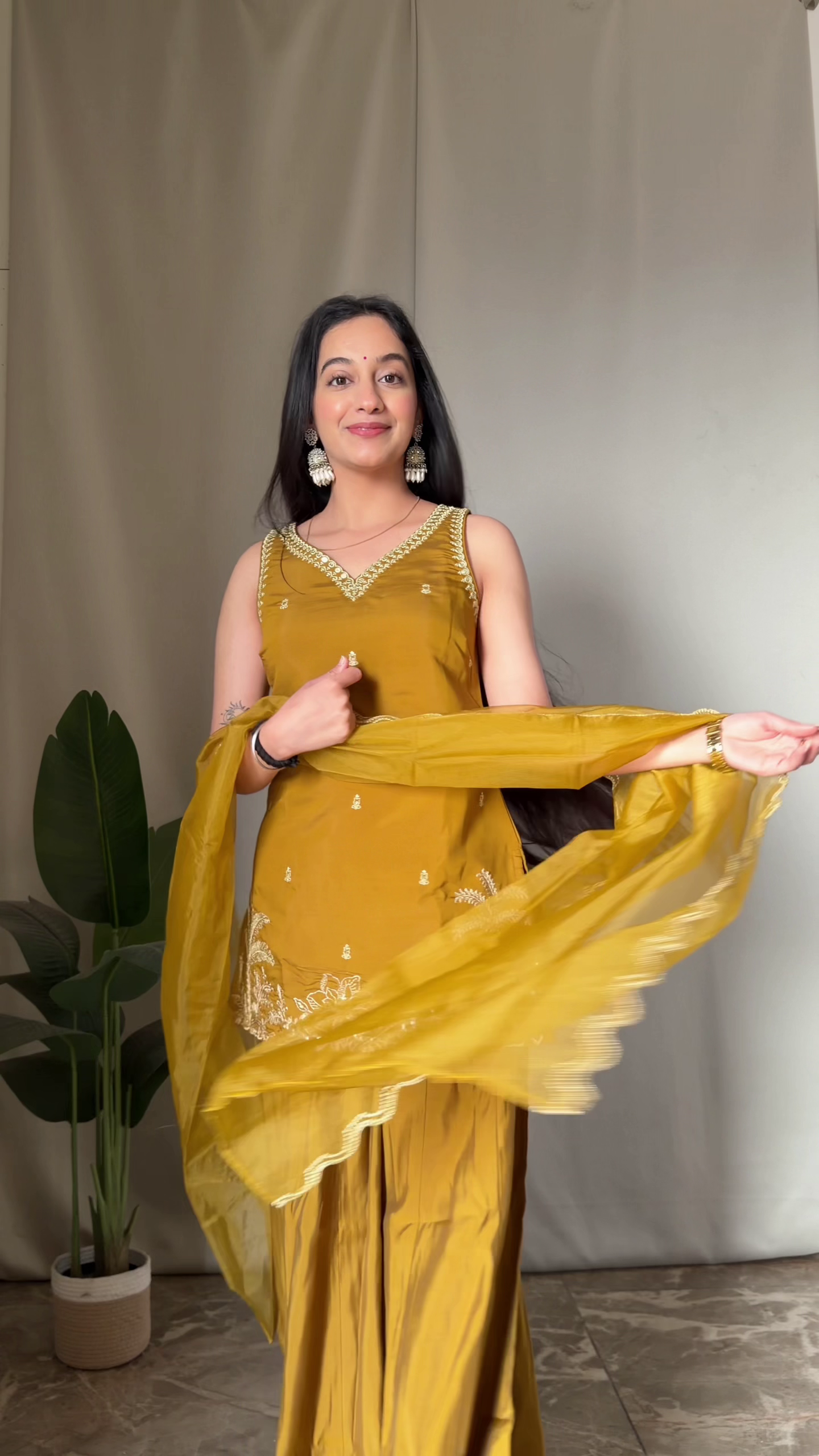 Mustard Yellow Festive Suit with Graceful Dupatta - Image 7